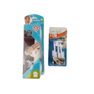 3 Safety 1st Grip and Twist Door Knob Covers & 3 Dreambaby Spring Latches NOB